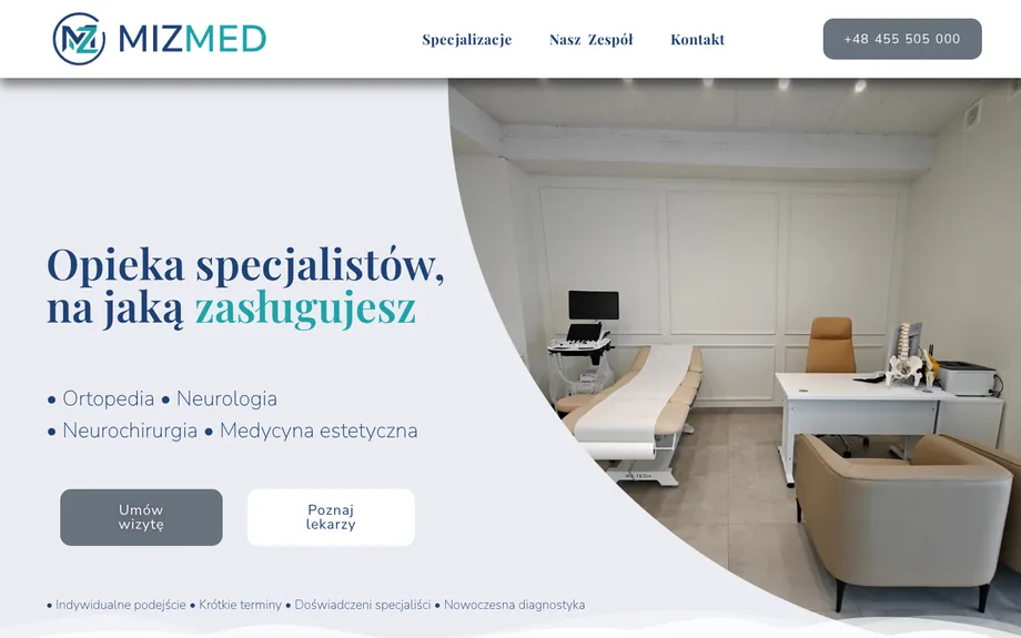 Zrzut strony mizmed.pl - klinika medyczna w Łodzi